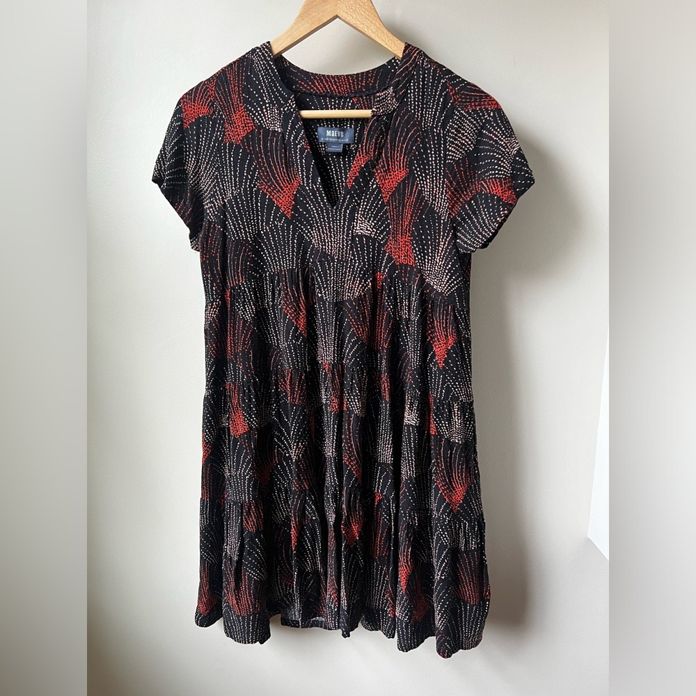 MAEVE Anthropologie Harper Tunic Dress Tiered Oversized Baggy Drapey‎ Comfy XS P